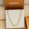 9ct Gold Grey Bead Capped Mungalsutra 55cm