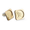 9CT SQUARE FRAME PESO COIN STUD 12MM