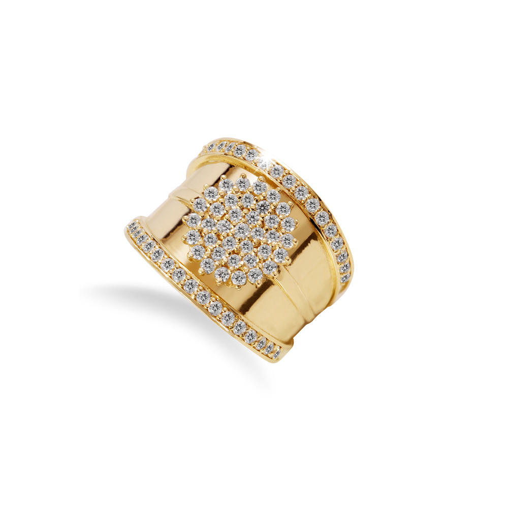 9ct Seven Piece Cluster Ring With 71cz