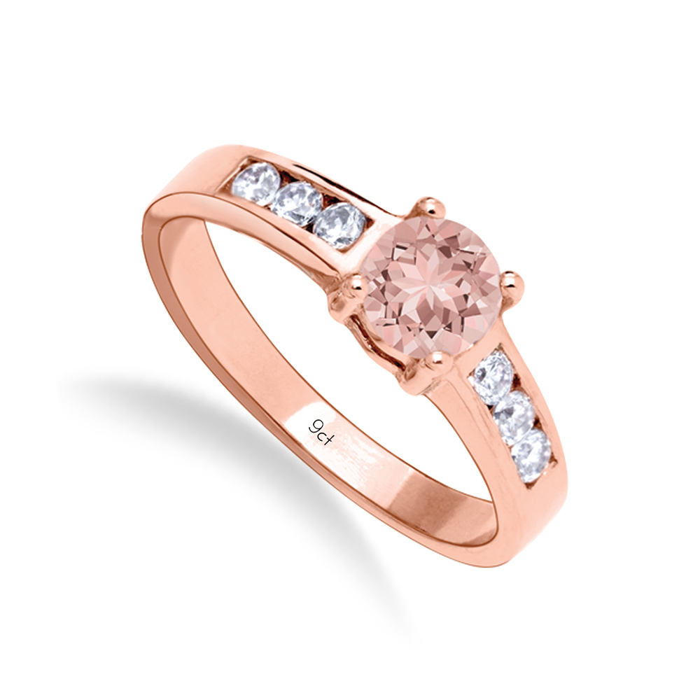 9ct Rose Gold Ladies Cubic Zirconia Dress Ring