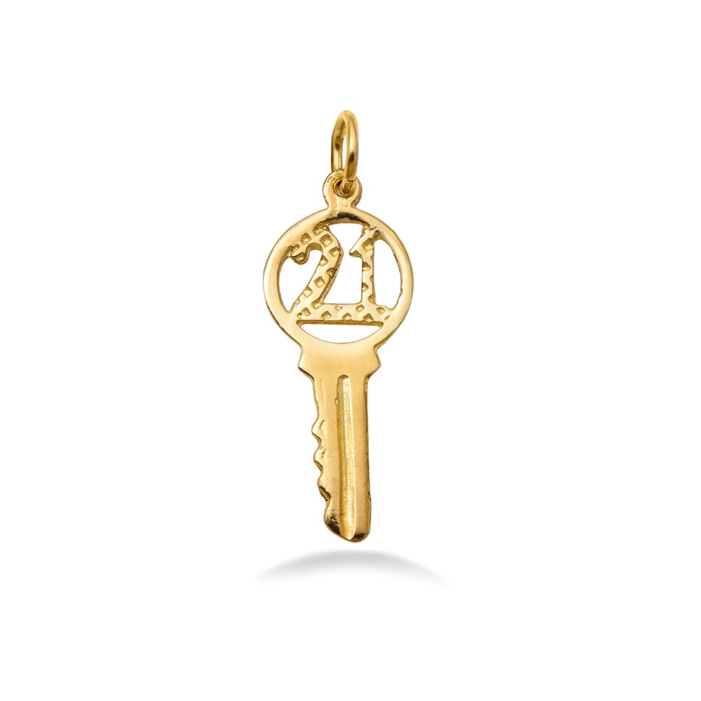 9ct 21st Key Pendant 10mmx25mm